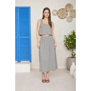 CHECKERED BOXY CROP TOP