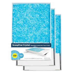 PetSafe ScoopFree Disposable Crystal Cat Litter Tray - Easy Cleaning Box - Refill Tray for Electric Litter Box - Fresh Scent - 4.3 lb Bags - 3 Pack