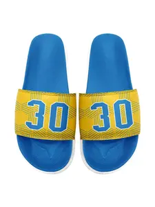 Men's Basketball Number Print Slides, Lightweight Bold Player-Inspired Design Summer Sandals, Durable, Comfy & Street-Ready Pool Shoes, Beach & Streetwear Fashion, Footwear