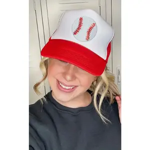Sequin Baseball Trucker Hat | Red | PRE-ORDER