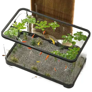 Acrylic Transparent Fish Tank Plastic Goldfish Tank Small Home Ecological Tank Living Room Bottom Drainage Desktop Water Tank