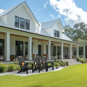 Modern Adirondack Chair, HDPE Plastic Patio Chairs for All Weather, Fire Pit Chair, Outdoor Lawn Chairs for Deck, Porch, Backyard, Garden