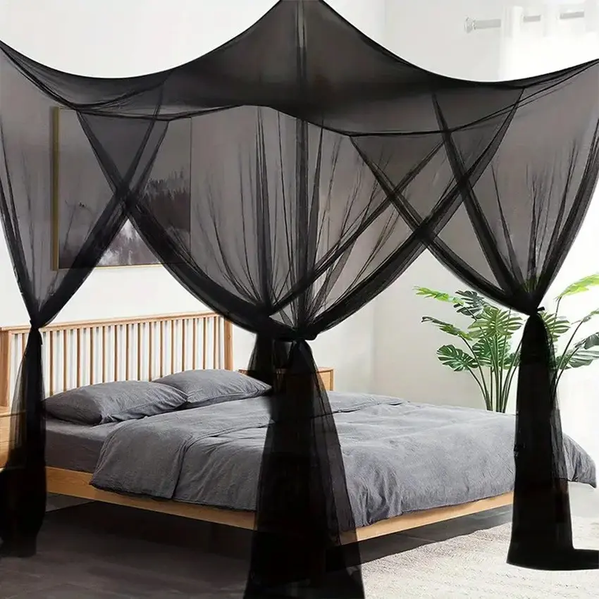 Large Mosquito Net Bed Cover, Four Corner Curtain Set, Princess Style Decoration, Suitable for Everyone, Bedroom Essential, Mosquito Netting, Mosquito Proof Net