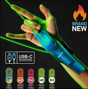 HEARTIGER Aracna String Launcher Toy | Glow-in-the-Dark Web Shooter with Retractable Flying String | USB-C Rechargeable Interactive Fidget Toy