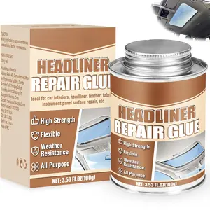 Headliner Repair Glue 100ml, Flexible Car Roof Liner Adhesive, Clear Upholstery Glue for Cars, with Brush, Suitable for Automotive interiors, Fabric, Leath
