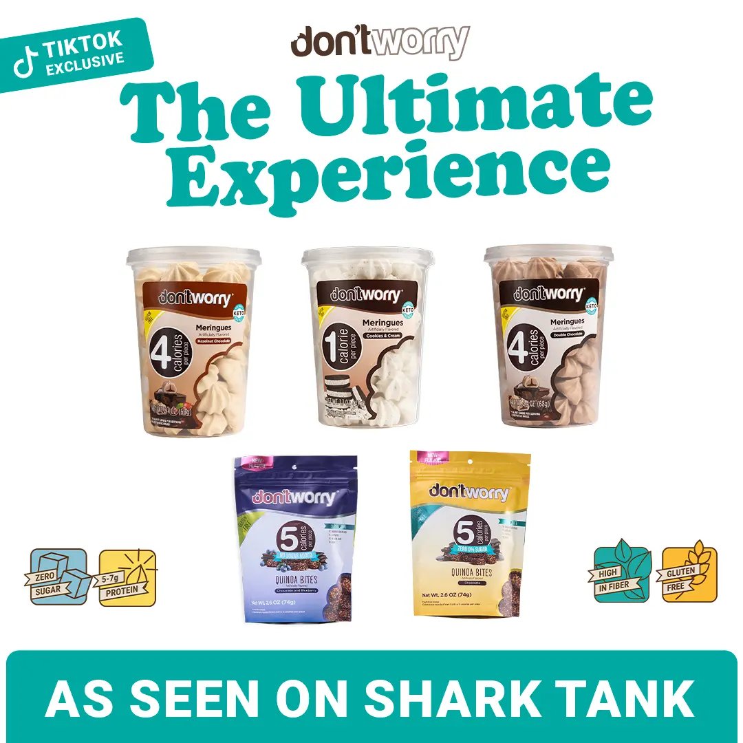 Healthy Snacks Variety Pack The Ultimate Experience - Quinoa Bites, Meringues (Cookies and Cream, Double Chocolate, Hazelnut Flavors) - Sugar Free, Low Calorie Cookies, No Added Sugar Food for Adults