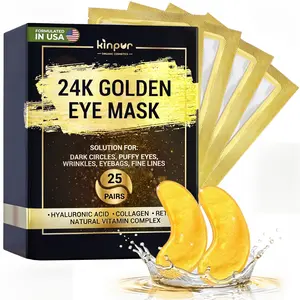 24K Gold Hydrogel Eye Patches – Brightening & Hydrating Skincare for Tired Eyes – 25 Pairs