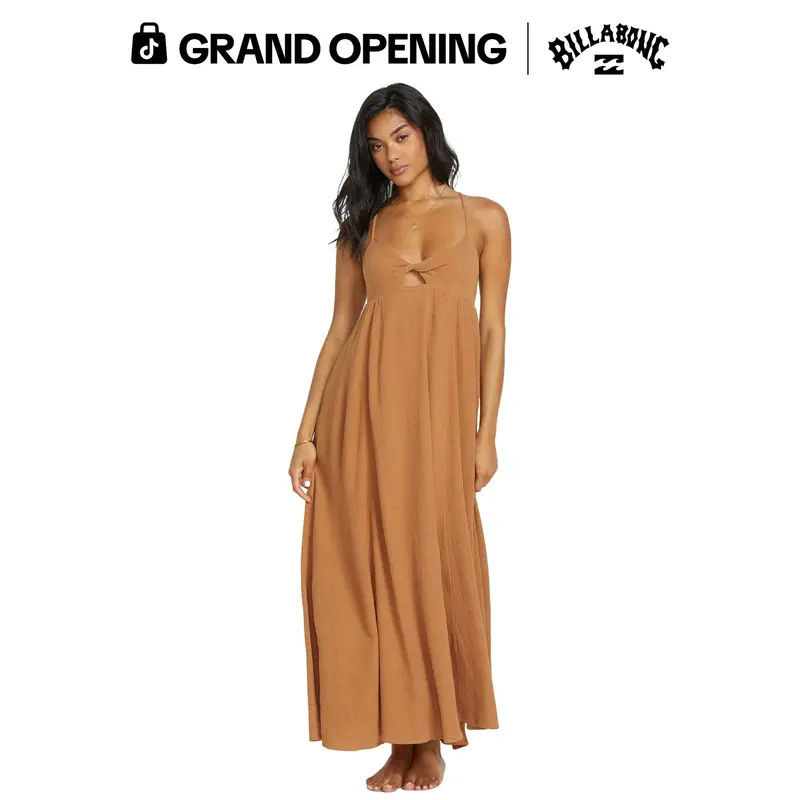 billabong brown dress Sunny Sometimes Dress - Golden Peach