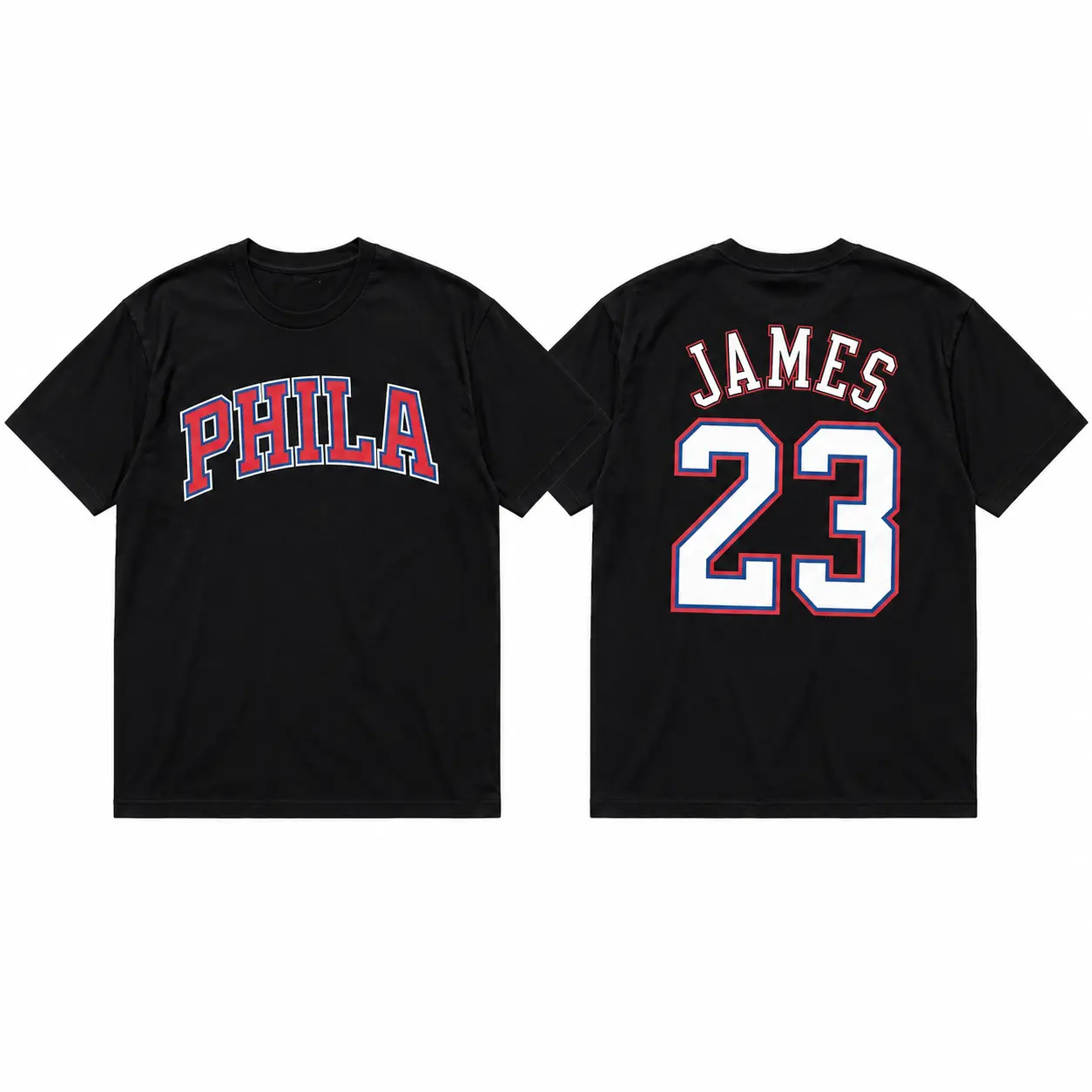 LeBron James 76ers graphic T-shirt, King James basketball-style T-shirt, retro street-style short-sleeve top, vintage sports fan edition top, casual loose unisex T-shirt Streetwear Top Tshirt