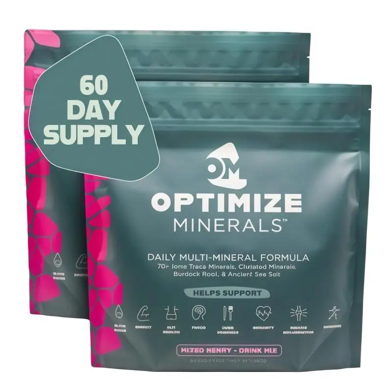 OPTIMIZE MINERALS Daily Multi-Mineral Formula 30 Day Supply - 70+ Essential Trace Minerals，Composite cellulose improves health and wellness