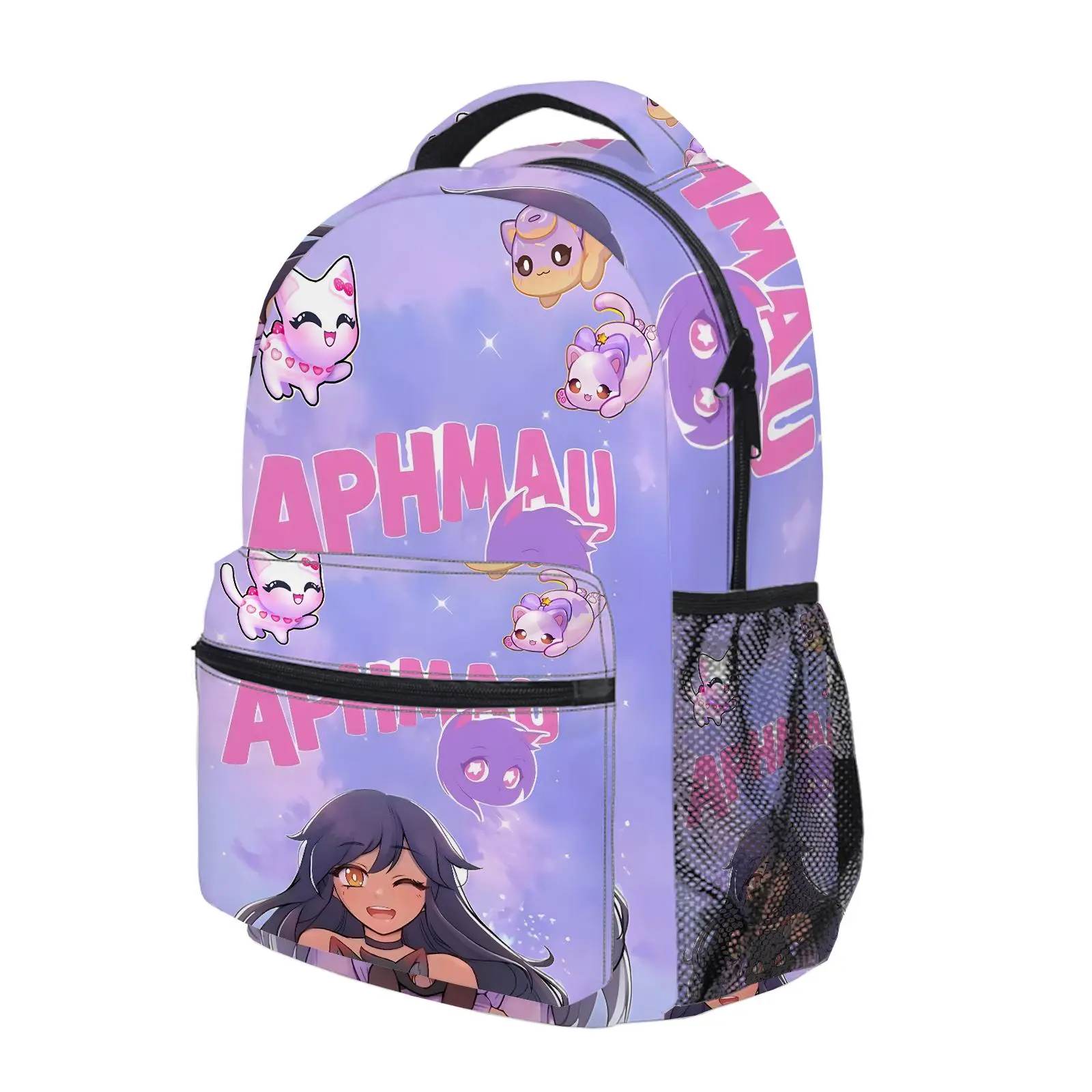 aphmau Y2K Fashion School Backpack for Teen Girls, Cute Cartoon Aesthetic Student Bookbag with Padded Shoulder Straps, Large Capacity Casual Daypack and Travel Bag for Kids L-183
