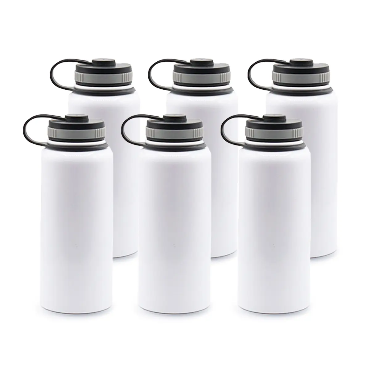 Kupresso 6 Pack 32oz Sublimation Water Bottles with Plastic or Metal Lids Reusable Portable Drinkware for DIY Crafters