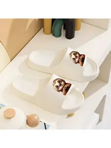 Adorable Sloth Heart Hands Slippers - Cozy Brown Cartoon Sloth with Big Eyes Making Heart Sign on Soft Comfy Indoor Shoes for Women Men Kids Cute Animal Print Footwear