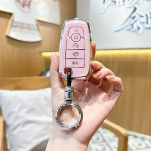 For Ford Key Fob Cover with Keychain,Key Case Shell Protector Holder for Ford Explorer Fusion Escape Edge Expedition Maverick Mustang Bronco F150 F250 F350 F450 F550 Lincoln