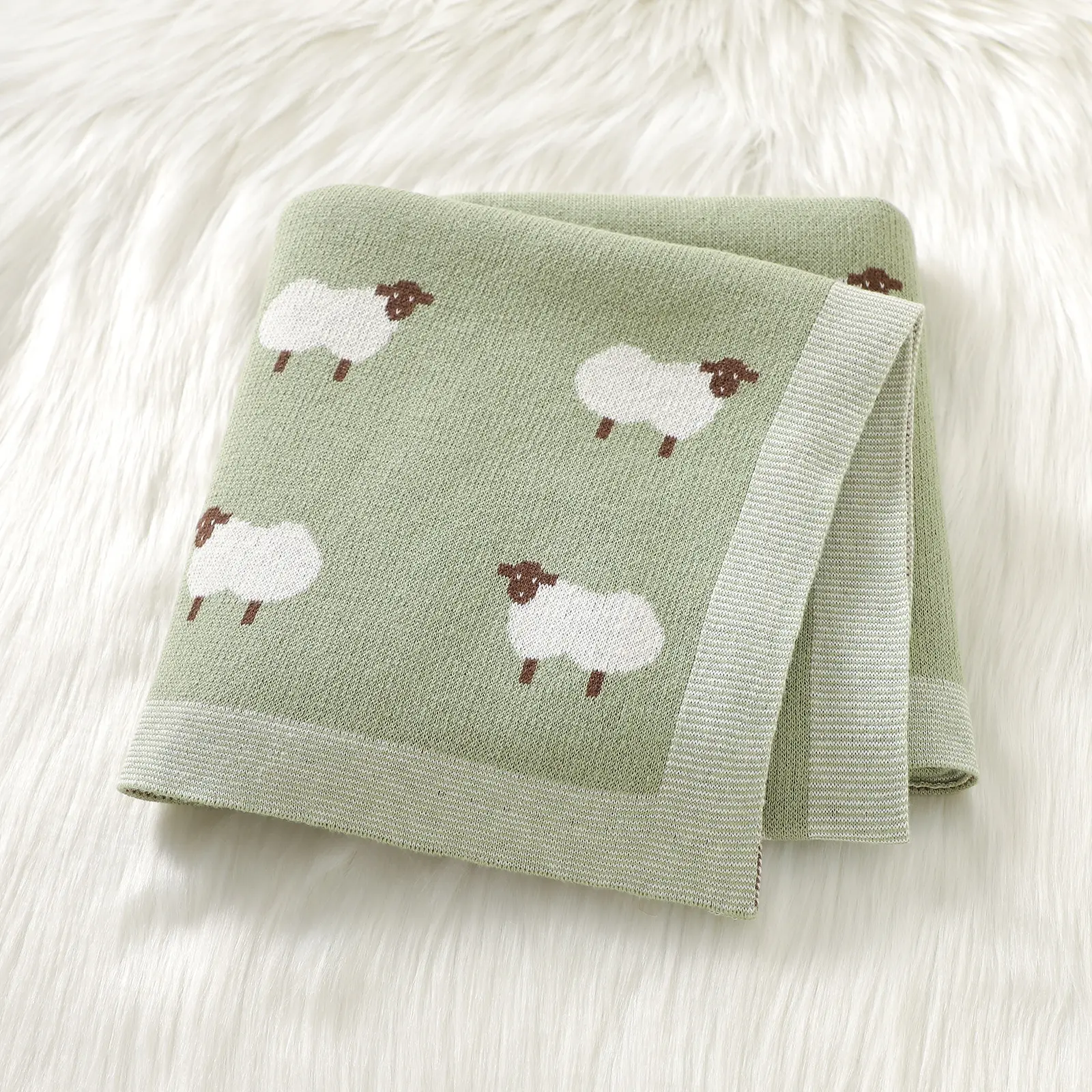 Mimixiong Personalized Baby Blanket - Love Pattern, Sheep Motif, Big Size, Vibrant Look - 6-9 Months Special Occasion Gift, Blankets & Throws