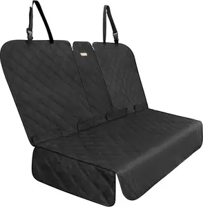 Back Seat Cover - 900D Oxford Waterproof Car Seat Protector, Fits Cars/SUVs/Trucks, Split Bench, Non-Slip, for Messy Kids & Drooling Dogs, Easy Clean(Black)