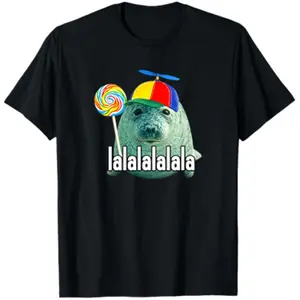 Silly Seal with Lollipop Lala Meme Funny T-Shirt