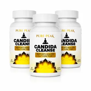Pure Peak Natural Candida Cleanse - 60 Vegan Capsules with Probiotic & Antifungal Formula for Gut & Digestive Health Support