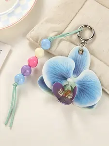 Bag Charm Realistic Phalaenopsis Beaded Tassel Keychain Multiple Colors Available A Gentle, Pastoral Vibeversatile Artsy Style For Bags And Keys Suitable For Commuting, Dating, And Outings Gifts For Friends / Birthday Gifts