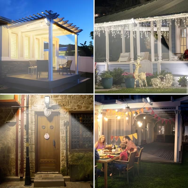 2/4 Pack LED Solar Outdoor Street Light, IP44, 108 Leds with Remote Control, Motion Sensor Safety Wall Light with 3 Modes, Suitable for Garden, Street, Deck, Courtyard, Garage, Balcony