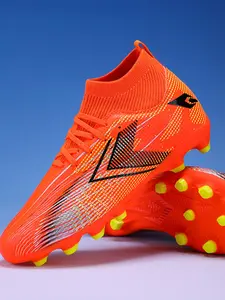 Sporty Men's All Over Print Slip on Football Boots, Football Field Boots, Breathable Non-slip Spiked Football Shoes, Professional Soccer Shoes for Outdoor Training
