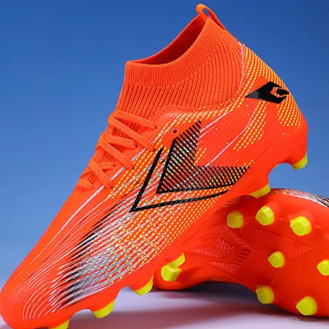 Sporty Men's All Over Print Slip on Football Boots, Football Field Boots, Breathable Non-slip Spiked Football Shoes, Professional Soccer Shoes for Outdoor Training, Sports Shoes, Soccer Cleats