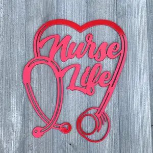 Nurse Life Metal Sign Cutout - Nurse Life Stethoscope Metal Sign - Powder Coated Wall Art - Gift for Nurse