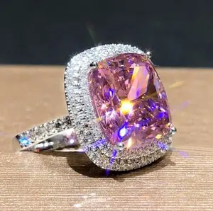 Big Pink Cubic Zirconia Rings
