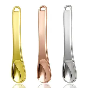 3PCS Mini Skin Care Spoons Reusable Cosmetic Scoop Massage Metal Makeup Spatula Face Cosmetic Applicator Scoop Beauty ,Reusable Applicator,Cosmetic Tool for Cream Lotions Moisturizers Mixing and Sampling（Silver Gold Rose Gold Mini Beauty Scoop）