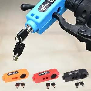 Universal Anti-Theft Handlebar Lock for Electric Bikes, Motorcycles, Scooters, Durable Plastic Brake & Throttle Lock, Key Included, Blue Design