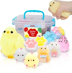 10 Pack Squishy Toys kit with Toy Box & Cute Stickers, Kawaii taba Squishies Stress Relief Toys Party Favors for Kids 4-8 8-12, Squishy Fidget Toys for Kids , Birthday Gifts Toys for Girls 8-10