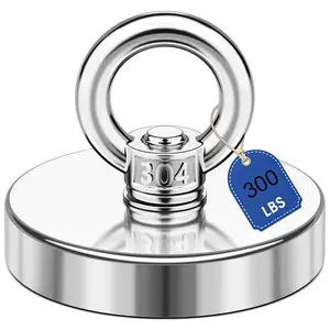 Outdoor Practical Choice! 242.5 Lbs Super Ndfeb Fishing Magnet, Strong Magnetic Force + Screw Hole, Multi-Scene Fit, Single Person All Seasons, Neodymium Magnets