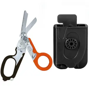 Portable Folding Scissors with Sheath (2 Counts/set), Multifunctional Stainless Steel Scissors, Outdoor Camping Tool, EDC Tool, Cutting Supplies