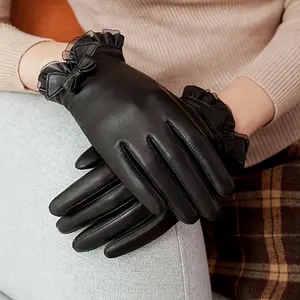 Women'S Elegant Full-Finger Gloves - Thickened Winter Warmth with Plush Lining, Non-Slip Grip, Elegant & Brown Tones - Luxury Formal & Casual Gloves for Cold Weather, Gloves For Cold Weather, Stylish Handwear, Durable Handwear,  heated gloves