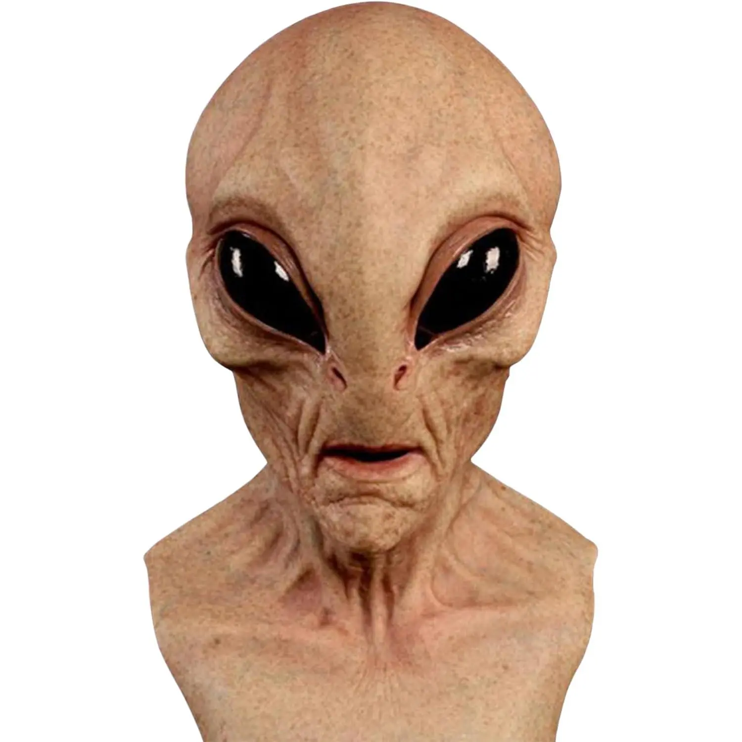 Realistic Area 51 Alien Full Head Latex Mask, Scary Creepy Prop for Adults Halloween Cosplay Costume Party 2026