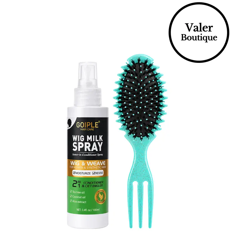 Goiple Synthetic Hair Wig Milk Spray 2 in 1 Leave-In Conditioner Spray for Hair Wigs & Detangler - Moisturizing Spray for Curly Hair Types - Coconut