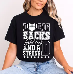 I Love Big Sacks Tight Ends And A Strong D ~ Comfort Colors Relaxed Fit Printed In The USA Top Womenswear Streetwear Cotton Fabric Silk Bottom Underwear Lady