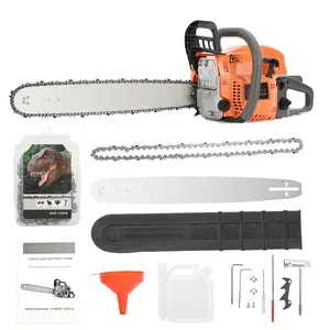 Explorinox 1 Set 58cc 20 Inch Gasoline Chainsaw Multifunctional High Power Gas-powered Fast Cutting Labor-saving Gas Sawing Handheld Cutting Wood Chainsaw Logging Machine Garden Supplies