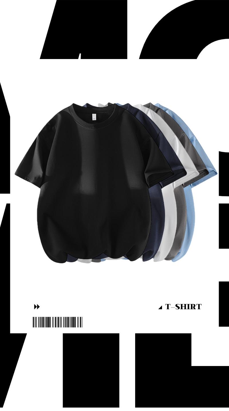 Men's 3PCS 100% cotton Crew Neck T-Shirts Set - Soft Loose Fit Navy Gray Black Tees for Casual Daily Wear