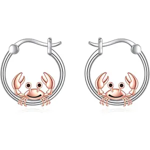 925 sterling silver large crab earrings, beach summer essential earrings, women's jewelry gift