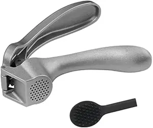 Pampered Garlic Press - Dishwasher Safe, Nonstick Surface, Ergonomic Handle, Large Hopper, Silicone Based Coating, Ideal for Garlic Pressing