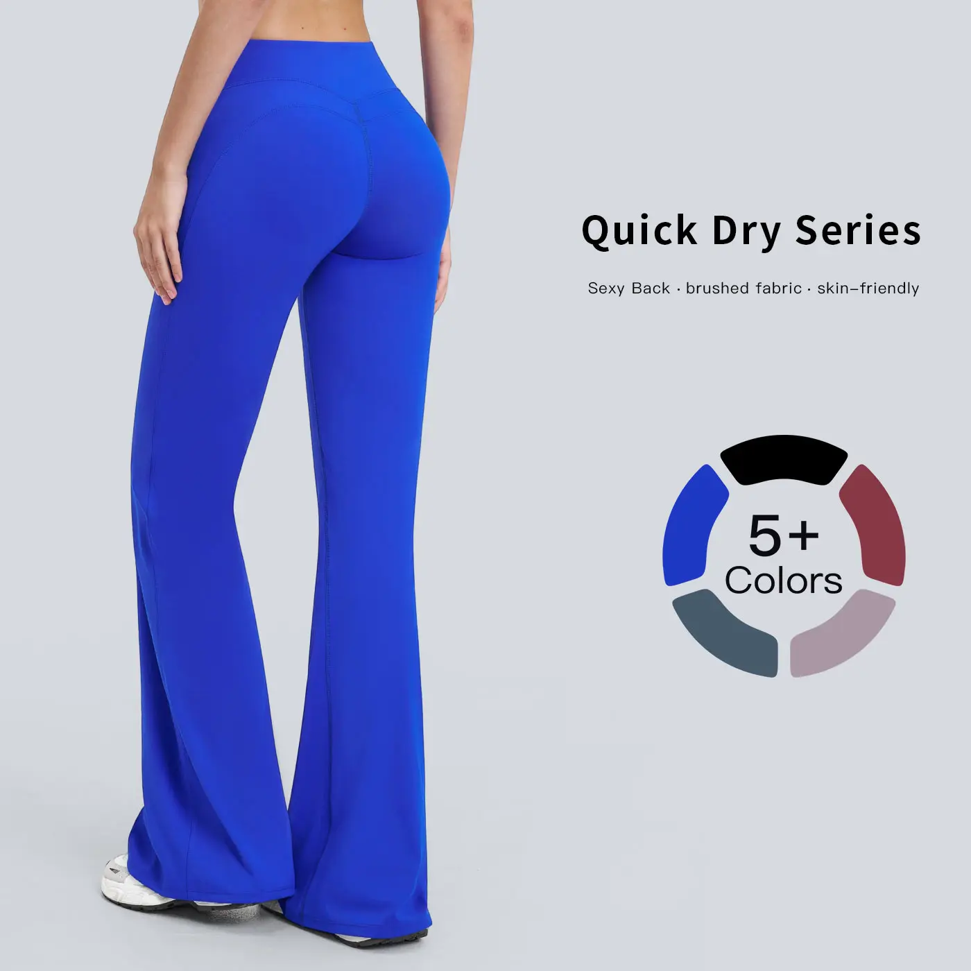 Tenwolf Women's Flared Yoga Pants in Warm Fleece, High-Waisted Sporty Chic Style for Running and Outdoor Casual Wear, Female, Normal Type, All Seasons, Breathable