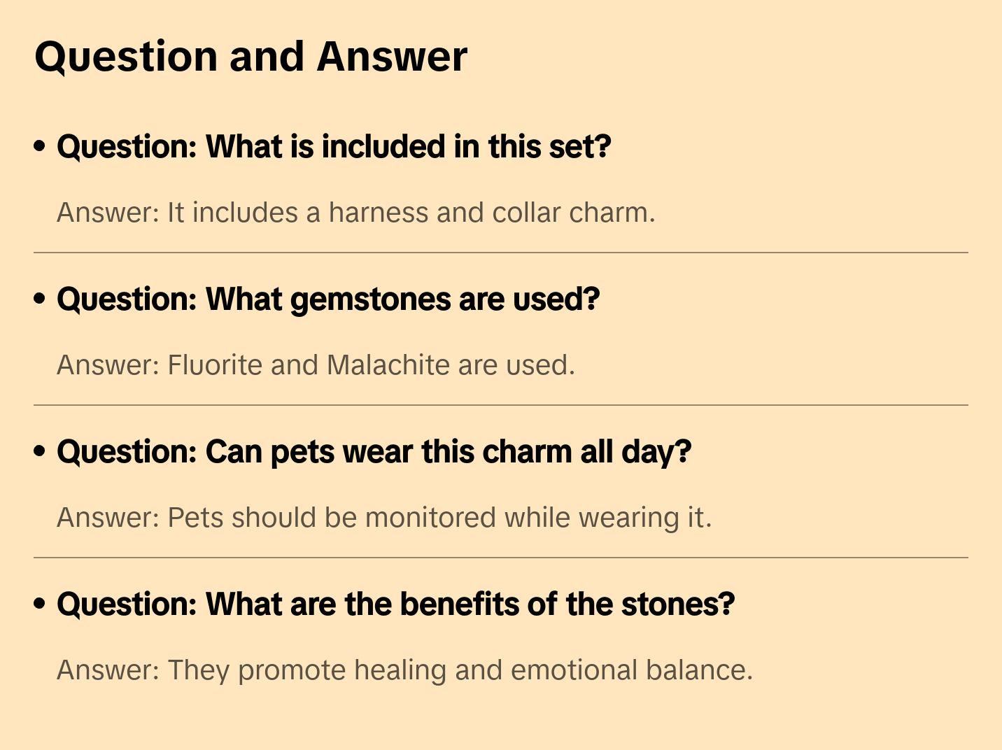 Crystal Pet Harness and Collar Set - Fluorite, Malachite Charm for Healing Energy, Stress Relief & Positive Vibes Dog Harness and Cat Collar