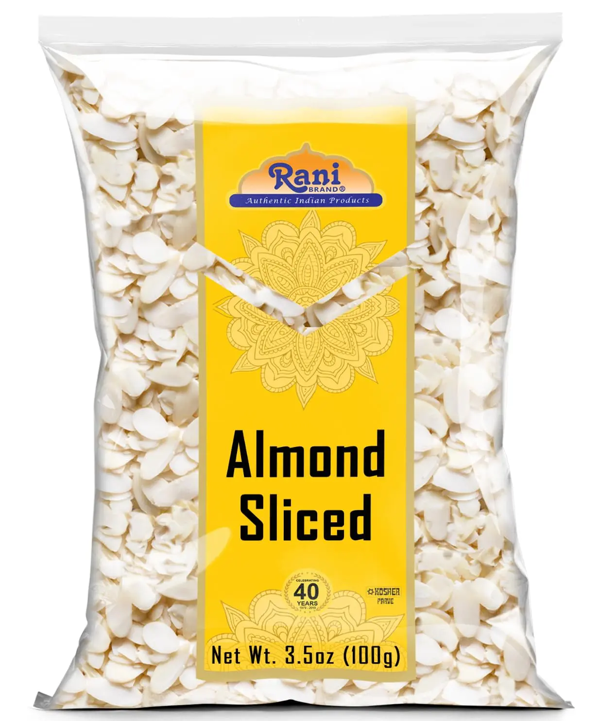 Rani Sliced Almonds (uncooked, unsalted) 3.5oz (100g) ~ All Natural | Vegan | Gluten Friendly | Kosher | Fresh Product of USA ~ California Shelled Almonds