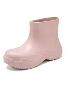 Women's Solid Color Rain Boots, Fashionable Water Shoes for Outdoor Activities, Casual Sports Shoes for Women & Girls