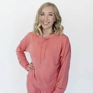 Women's Merino Wool Hoodie, Dusty Rose