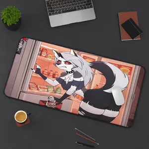 Large XXL Loona Helluva Boss Desk Mat - Aesthetic Anime Mousepad for Gamers - Durable Anti-Fray Stitched Edges - Perfect Desk Decor for Helluva Boss Fans
