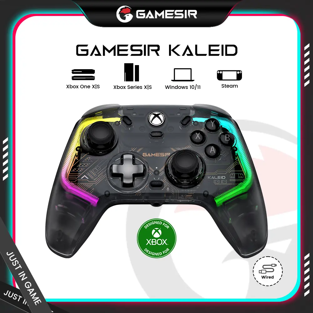 GameSir Kaleid Wired RGB Controller for Xbox Series X|S, Xbox One, Windows 10/11 & Steam Ultimate Anti-Drift Gamepad with Precision Hall Effect Sticks