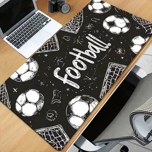 Football Game Mouse Pad and Keyboard Mat, Rectangular Non-Slip Rubber Pad, Aesthetic Desktop Protector, Desk Accessories, for Laptops and Desktops