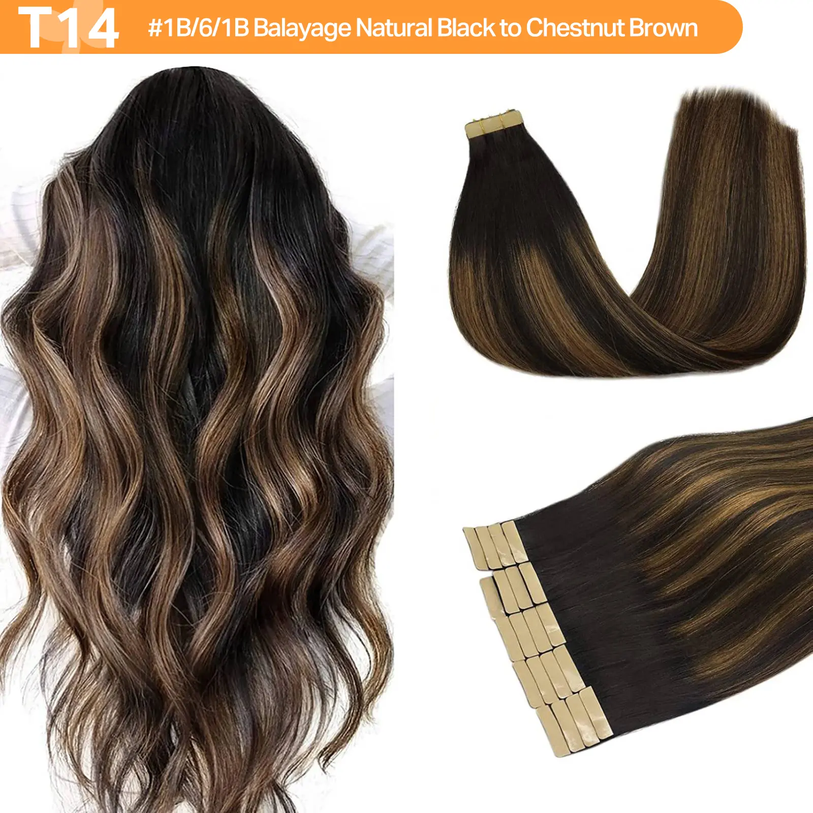 #(T1B/6)P1B Natural Black to Chestnut Brown